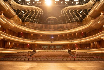 a view from the stage at Moss Arts Center