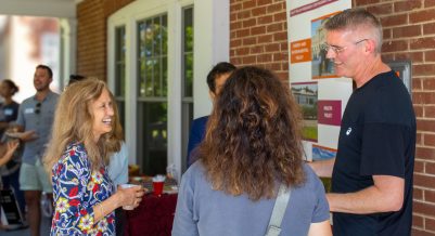 ISCE Director Karen Roberto speaking with Virginia Tech faculty.